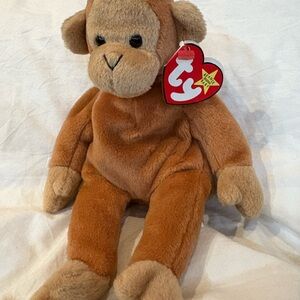 Ty Tan and Cream Plush Monkey